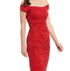 Alex Evenings red ruched cocktail dress- Size 14